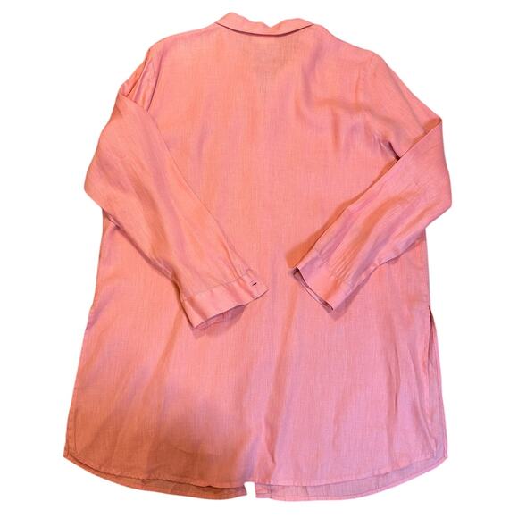 J. JILL Love Linen Peach Melon 100% Linen Long Sleeve Button Up Women's XL - Picture 8 of 8